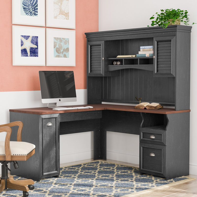 Oakridge LShaped Executive Desk with Hutch & Reviews Birch Lane